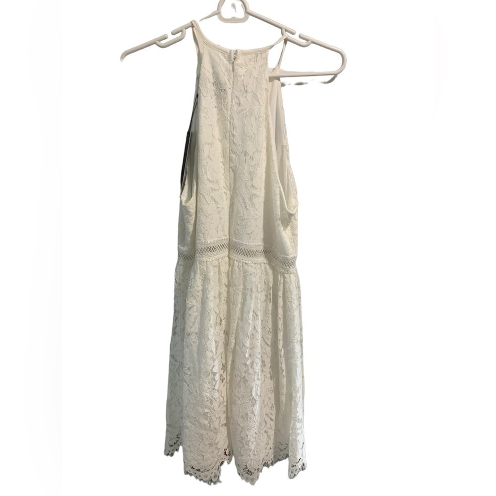 Do & Be Halter Lace Mini Dress White Size Large NWT . - Picture 3 of 6